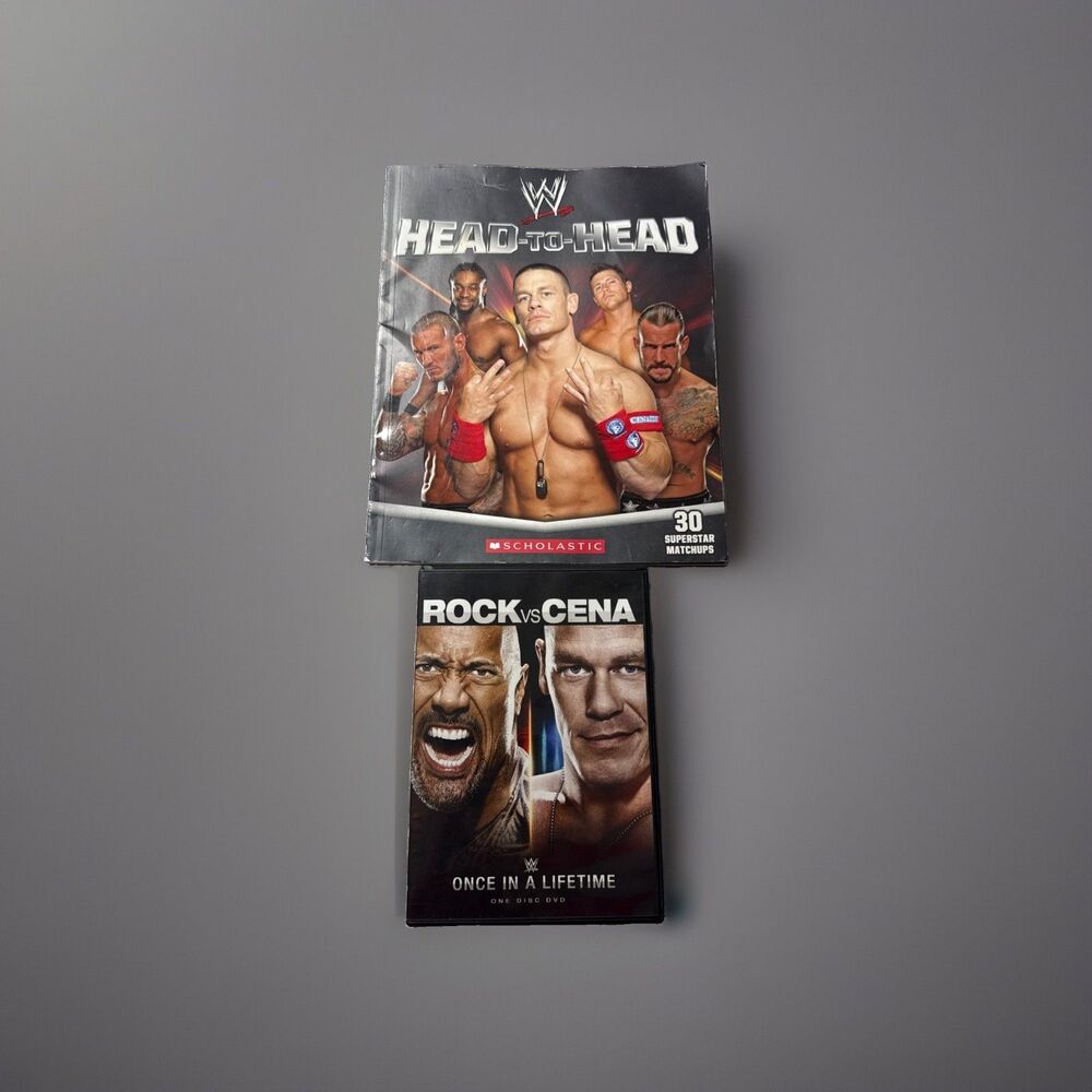 2012 WWE Head-to-Head Scholastic 30 Superstar Match-ups Paperback+ RockvscenaDVD